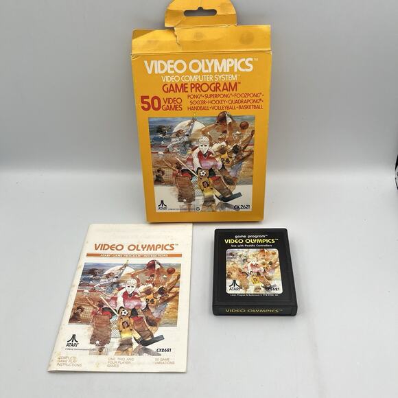 Video Olympics (1977) Atari 2600 - 50 Video Games CIB - Picture 1 of 9